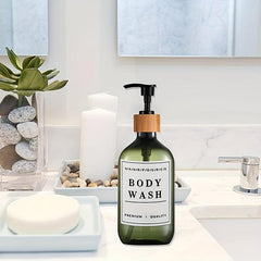 3pcs Soap Dispenser Set Countertop Lotion Press Bottle with Waterproof Labels