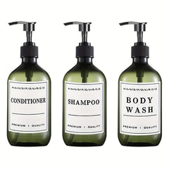 3pcs Soap Dispenser Set Countertop Lotion Press Bottle with Waterproof Labels