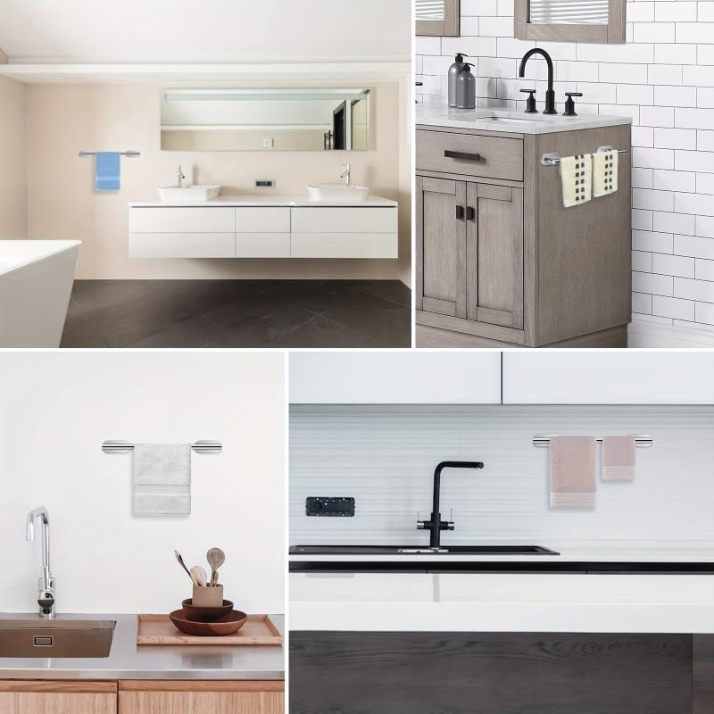 Self Adhesive Towel Rack with Towel Hooks Stainless Steel Bathroom Hardware