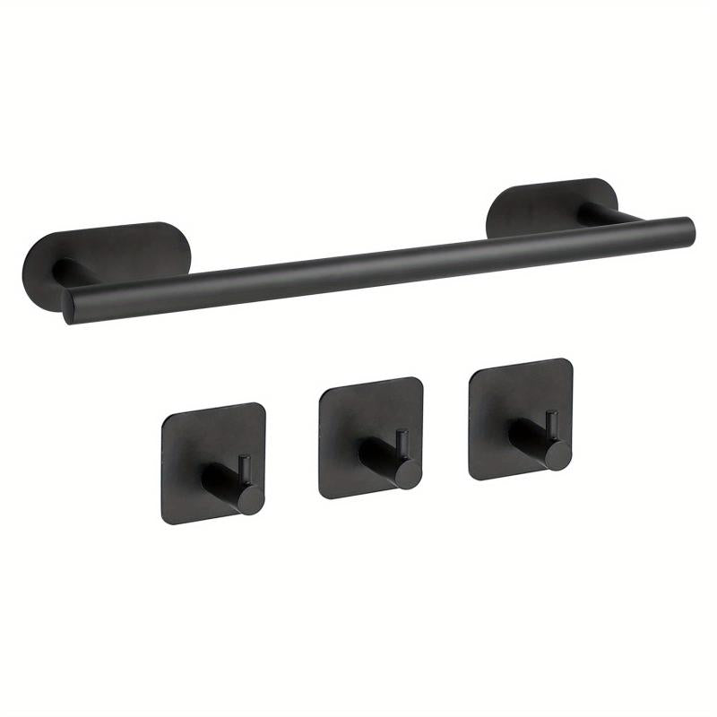 Self Adhesive Towel Rack with Towel Hooks Stainless Steel Bathroom Hardware