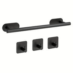 Self Adhesive Towel Rack with Towel Hooks Stainless Steel Bathroom Hardware