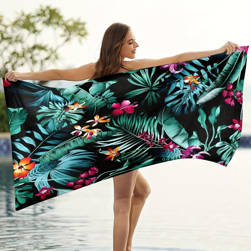 Plants Pattern XL Beach Towel Quick Dry Water Absorbent 59x29