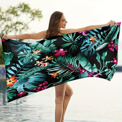 Plants Pattern XL Beach Towel Quick Dry Water Absorbent 59x29