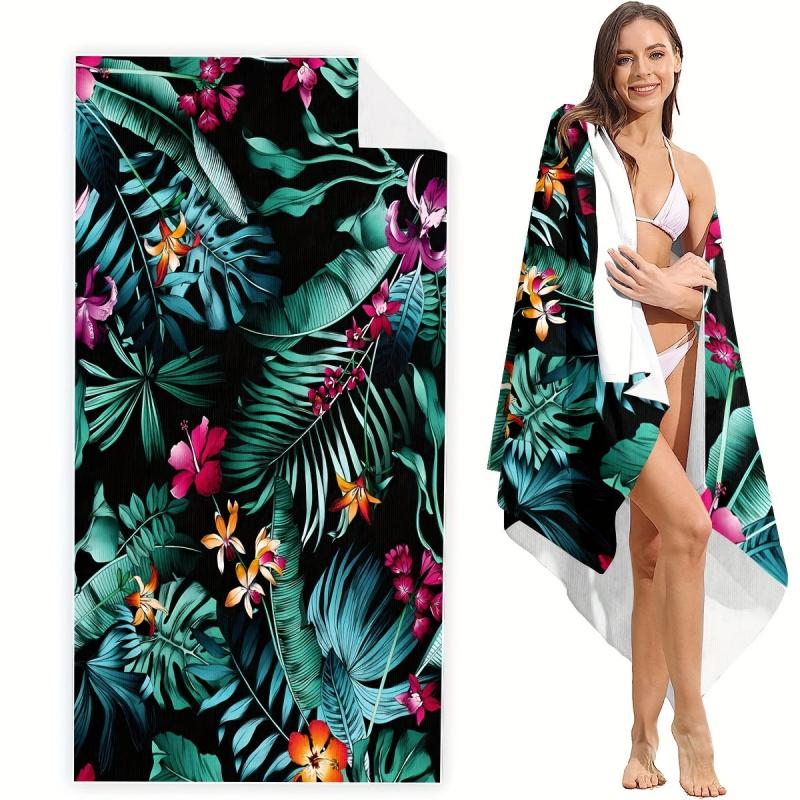 Plants Pattern XL Beach Towel Quick Dry Water Absorbent 59x29