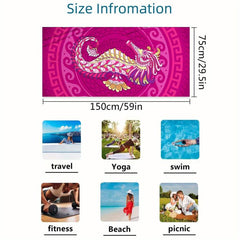 Soft Stylish Absorbent Pink Sea Horse Printed Beach Towel