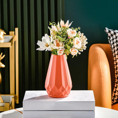 Plastic Flower Vase with Textured Detail for Home Decor