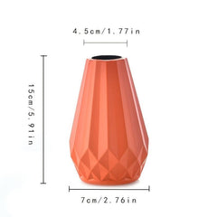 Plastic Flower Vase with Textured Detail for Home Decor
