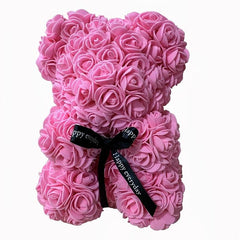 Rose Bear Artificial Foam Flowers for Valentines Mothers Anniversary Wedding