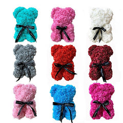 Rose Bear Artificial Foam Flowers for Valentines Mothers Anniversary Wedding
