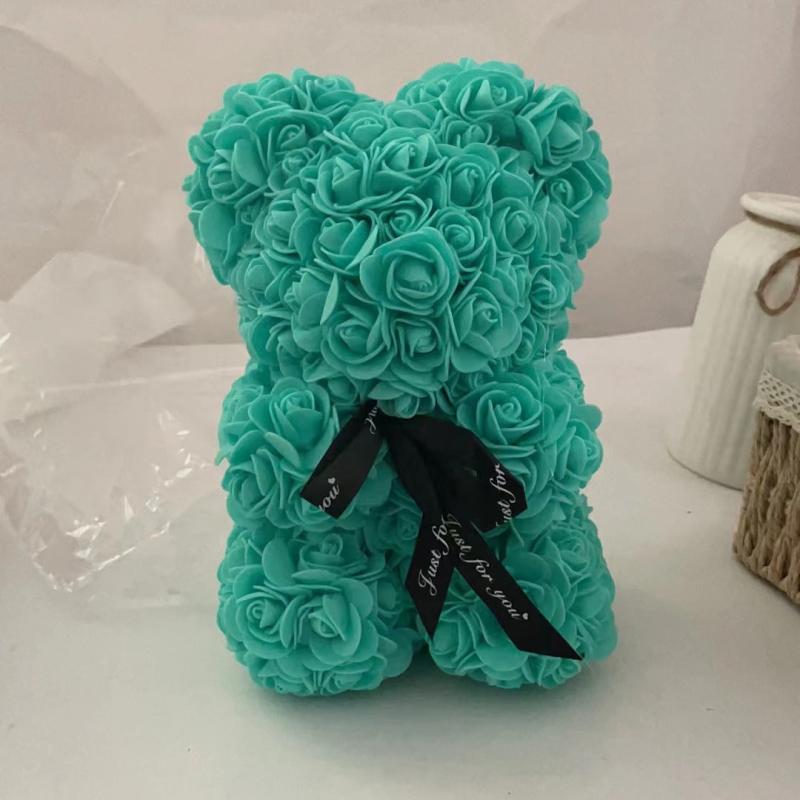 Rose Bear Artificial Foam Flowers for Valentines Mothers Anniversary Wedding