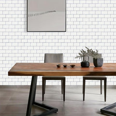 10 Sheets Self-adhesive Subway Tile Stickers Kitchen Anti-splash Stickers