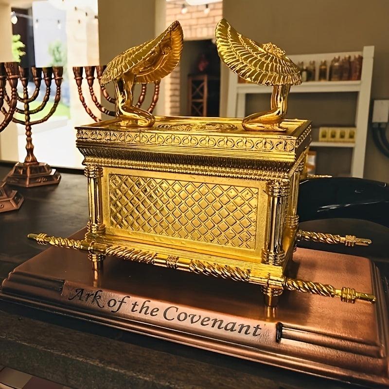 Ark Of The Covenant Figurine Golden Plated Copper Stand