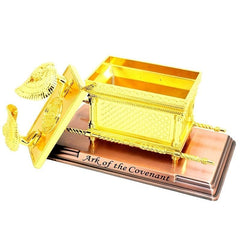 Ark Of The Covenant Figurine Golden Plated Copper Stand