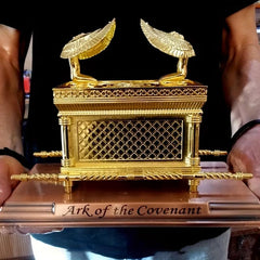 Ark Of The Covenant Figurine Golden Plated Copper Stand