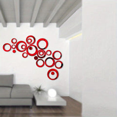 24pcs Mirror Wall Stickers DIY Removable Art Decals Modern Home Decoration