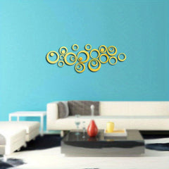 24pcs Mirror Wall Stickers DIY Removable Art Decals Modern Home Decoration