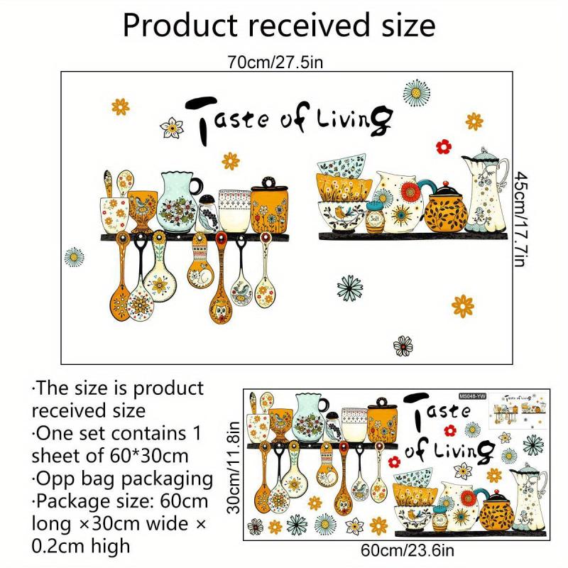 Vegetable Slogan Kitchen Stickers- Butterfly English Wall Stickers