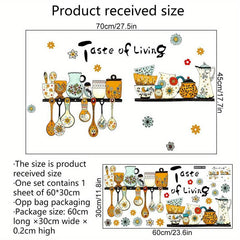 Vegetable Slogan Kitchen Stickers- Butterfly English Wall Stickers