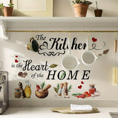 Vegetable Slogan Kitchen Stickers- Butterfly English Wall Stickers