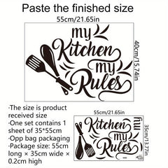 Vegetable Slogan Kitchen Stickers- Butterfly English Wall Stickers