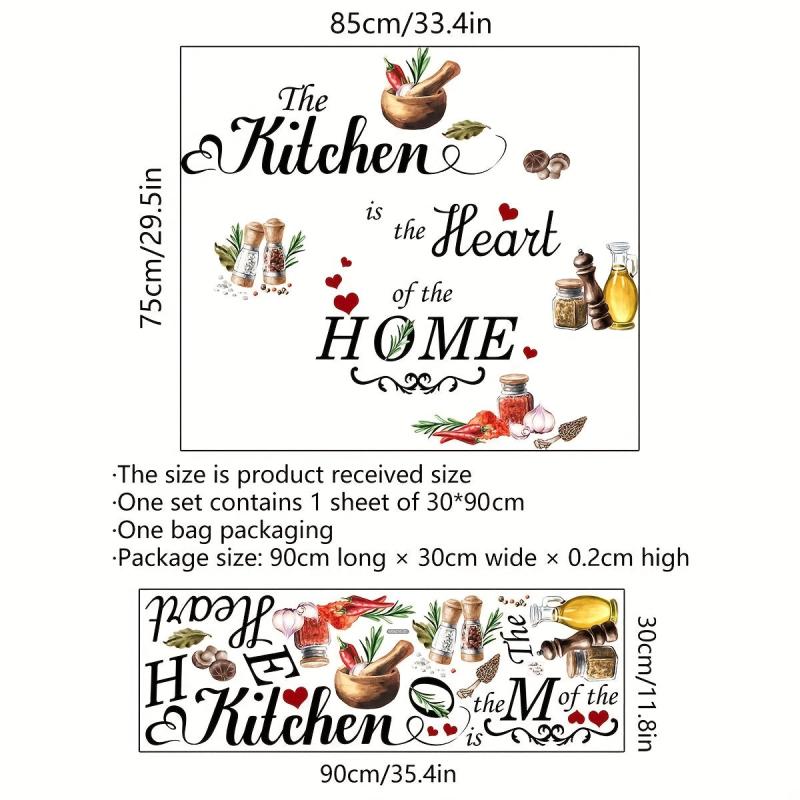 Vegetable Slogan Kitchen Stickers- Butterfly English Wall Stickers