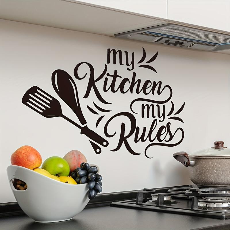 Vegetable Slogan Kitchen Stickers- Butterfly English Wall Stickers