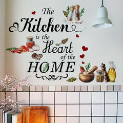 Vegetable Slogan Kitchen Stickers- Butterfly English Wall Stickers