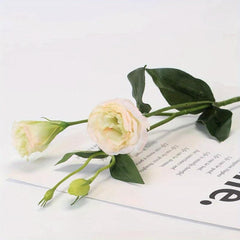 Artificial Eustoma Flowers Silk Cloth 3 Bunches Indoor Decor