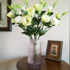Artificial Eustoma Flowers Silk Cloth 3 Bunches Indoor Decor