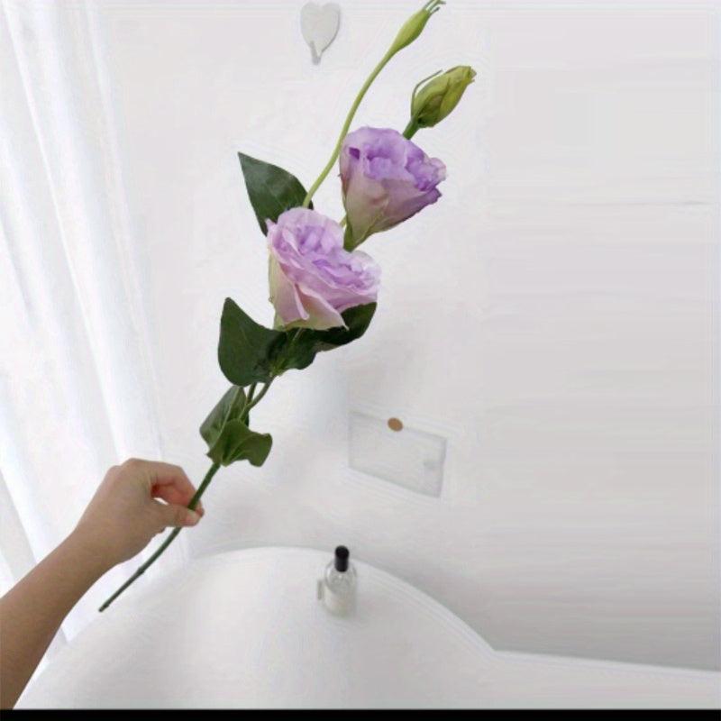 Artificial Eustoma Flowers Silk Cloth 3 Bunches Indoor Decor