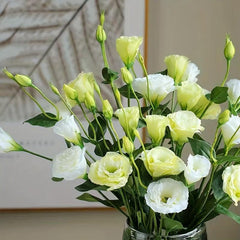 Artificial Eustoma Flowers Silk Cloth 3 Bunches Indoor Decor