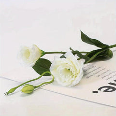 Artificial Eustoma Flowers Silk Cloth 3 Bunches Indoor Decor