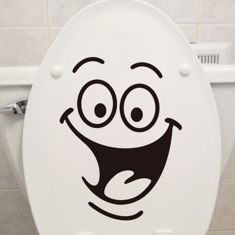 Happy Expression Toilet Sticker Waterproof Bathroom Wall Decal