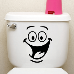 Happy Expression Toilet Sticker Waterproof Bathroom Wall Decal
