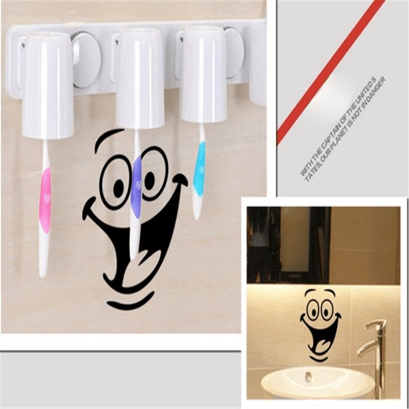 Happy Expression Toilet Sticker Waterproof Bathroom Wall Decal