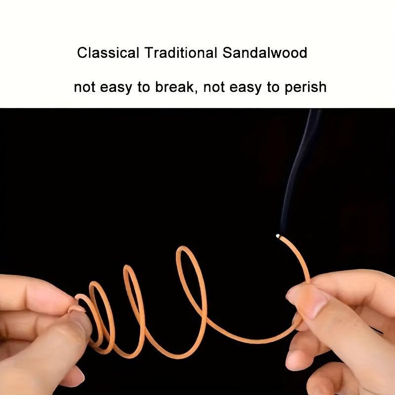 40pcs Natural Sandalwood Coil Traditional Agarwood Home Incense