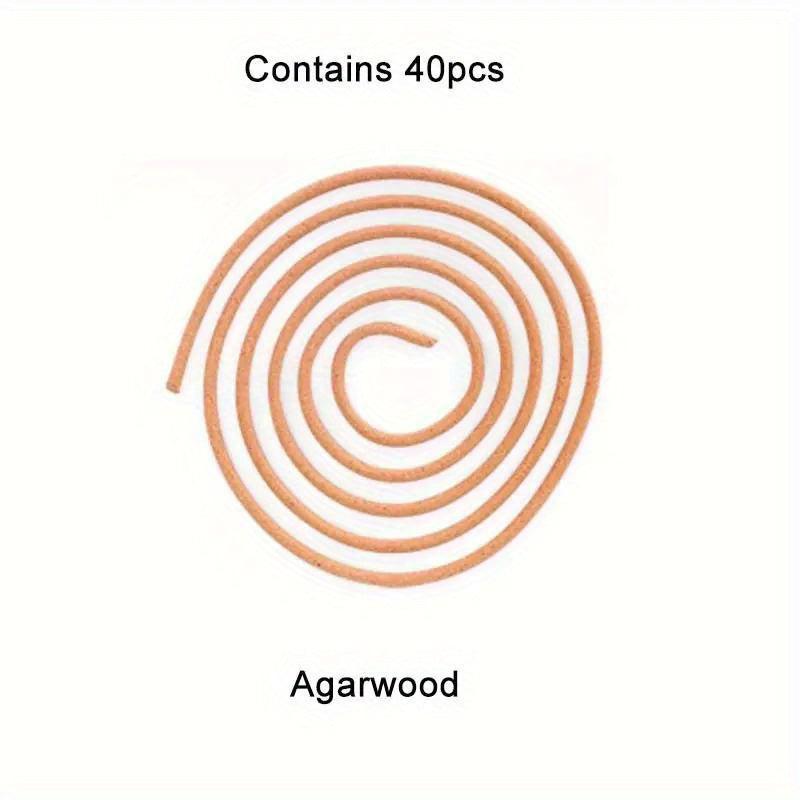 40pcs Natural Sandalwood Coil Traditional Agarwood Home Incense