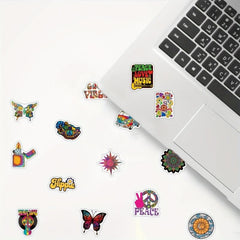50pcs Hippie Bohemianism Stickers Love And Peace Decal