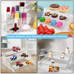 3-Tier Acrylic Display Stand for Dessert Toys Cosmetics - Clear Pop Stand
