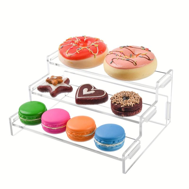 3-Tier Acrylic Display Stand for Dessert Toys Cosmetics - Clear Pop Stand