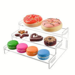 3-Tier Acrylic Display Stand for Dessert Toys Cosmetics - Clear Pop Stand
