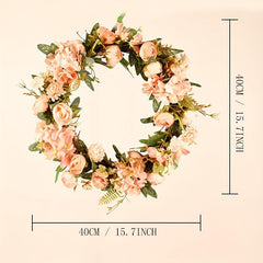 Artificial Flower Wreath for Garden Farmhouse Door & Outdoor Decor