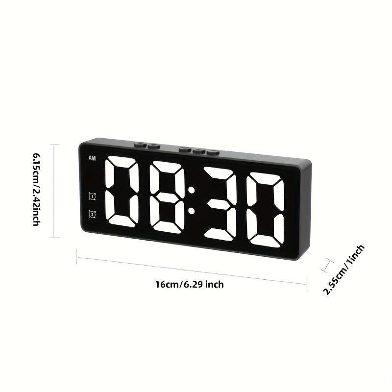 LED Alarm Clock Student Digital Clock Voice Control Dual Snooze