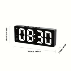 LED Alarm Clock Student Digital Clock Voice Control Dual Snooze