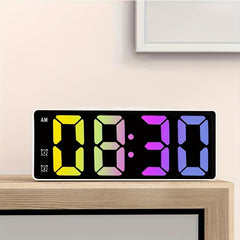 LED Alarm Clock Student Digital Clock Voice Control Dual Snooze