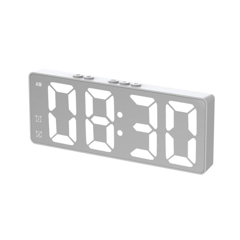 LED Alarm Clock Student Digital Clock Voice Control Dual Snooze