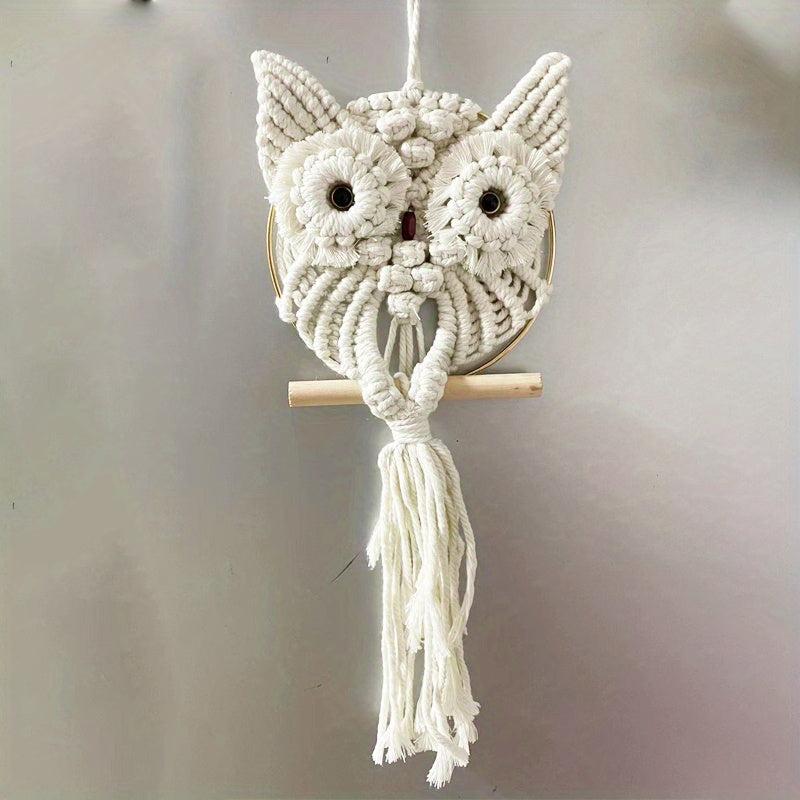 Handwoven Owl Wall Tapestry