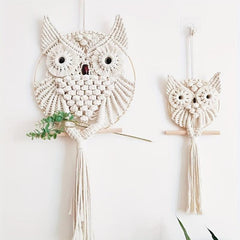 Handwoven Owl Wall Tapestry