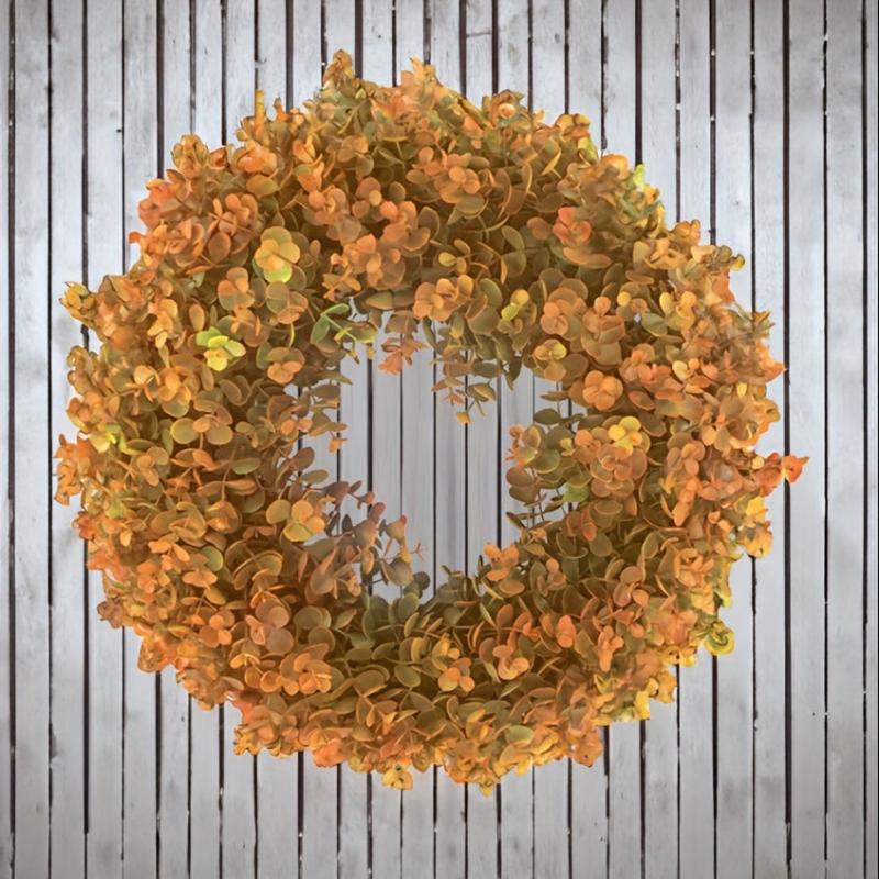 Front Door Artificial Eucalyptus Wreath for Farmhouse Decor