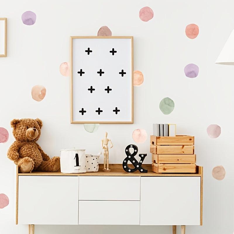 Polka Dot Watercolor Wall Sticker Decal for Home Bedroom Living Room